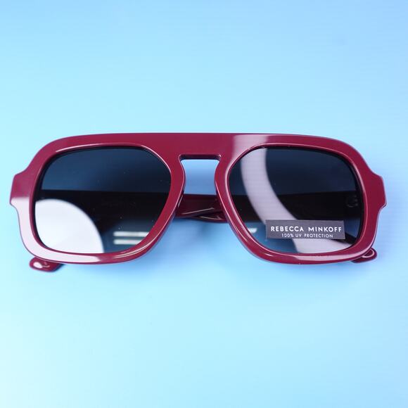 Rebecca Minkoff Rhiannon Cranberry Red Square Sunglasses 100% UV Protection main image 6